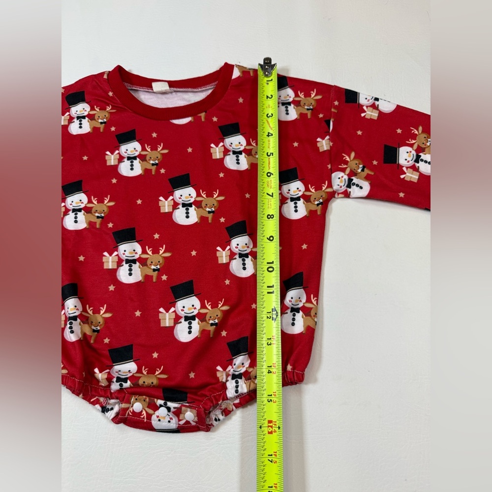 Baby unisex Christmas Romper Snowman Santa Print 18-24 mon. (Bin Z) - Picture 5 of 11